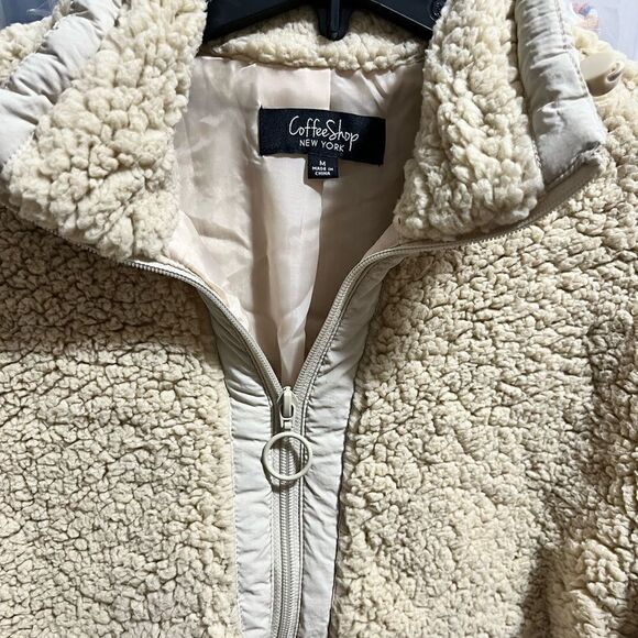 Coffee Shop NY Soft Cropped Jacket, Beige - Picture 2 of 5